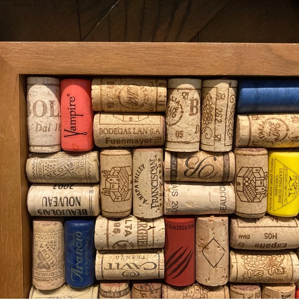 Hand Crafted Square Wine Cork Trivet Hot Plate or Wall Art - 10.5 x 9”